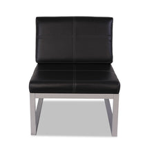 Load image into Gallery viewer, Alera Ispara Series Armless Chair, 26.57" x 30.71" x 31.1", Black Seat, Black Back, Silver Base
