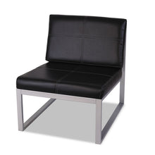 Load image into Gallery viewer, Alera Ispara Series Armless Chair, 26.57" x 30.71" x 31.1", Black Seat, Black Back, Silver Base
