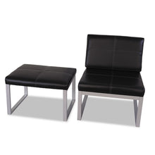 Load image into Gallery viewer, Alera Ispara Series Armless Chair, 26.57" x 30.71" x 31.1", Black Seat, Black Back, Silver Base
