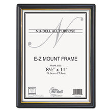 Load image into Gallery viewer, EZ Mount Document Frame with Trim Accent and Plastic Face, Plastic, 8.5 x 11 Insert, Black/Gold
