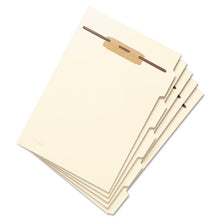 Load image into Gallery viewer, Stackable Folder Dividers with Fasteners, Top/End Tab: 1/5-Cut, 1 Fastener, Letter Size, Manila, 4 Dividers/Set, 50 Sets/Pack
