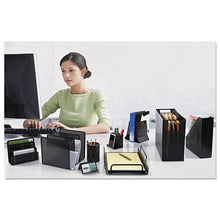 Load image into Gallery viewer, Urban Collection Punched Metal Letter Sorter, 3 Sections, DL to A6 Size Files, 6.5" x 3.25" x 5.5", Black
