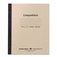 Load image into Gallery viewer, Stitched Cover Composition Book, Wide/Legal Rule, Manila Cover, (20) 8.5 x 7 Sheets
