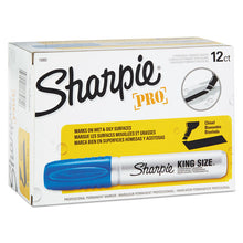 Load image into Gallery viewer, King Size Permanent Marker, Broad Chisel Tip, Blue, Dozen
