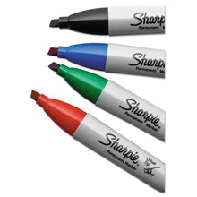Load image into Gallery viewer, Chisel Tip Permanent Marker, Medium Chisel Tip, Black, 4/Pack
