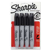 Load image into Gallery viewer, Chisel Tip Permanent Marker, Medium Chisel Tip, Black, 4/Pack
