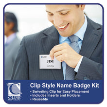 Load image into Gallery viewer, Name Badge Kits, Top Load, 3 1/2 x 2 1/4, Clear, 50/Box
