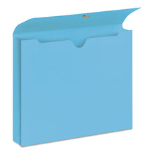 Load image into Gallery viewer, Expanding Wallet with Elastic Cord, 2" Expansion, 1 Section, Elastic Cord Closure, Letter Size, Blue, 10/Box

