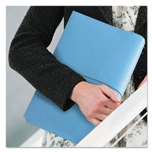 Load image into Gallery viewer, Expanding Wallet with Elastic Cord, 2" Expansion, 1 Section, Elastic Cord Closure, Letter Size, Blue, 10/Box

