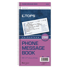 Load image into Gallery viewer, Spiralbound Message Book, Two-Part Carbonless, 5 x 2.75, 4 Forms/Sheet, 200 Forms Total
