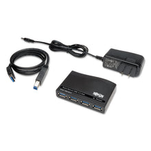 Load image into Gallery viewer, USB 3.0 SuperSpeed Hub, 4 Ports, Black

