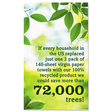 Load image into Gallery viewer, 100% Recycled Paper Kitchen Towel Rolls, 2-Ply, 11 x 5.4, 140 Sheets/Roll, 2 Rolls/Pack, 12 Packs/Carton
