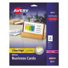 Load image into Gallery viewer, Clean Edge Business Cards, Laser, 2 x 3.5, White, 10 Cards/Sheet, 20 Sheets/Pack
