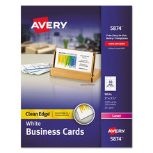 Load image into Gallery viewer, Clean Edge Business Cards Value Pack, Laser, 2 x 3.5, White, 10 Cards/Sheet, 100 Sheets/Box

