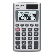 Load image into Gallery viewer, HS-8VA Handheld Calculator, 8-Digit LCD, Silver
