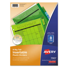 Load image into Gallery viewer, Insertable Big Tab Plastic Dividers, 8-Tab, 11 x 8.5, Assorted, 1 Set
