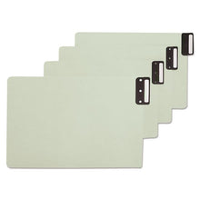 Load image into Gallery viewer, 100% Recycled End Tab Pressboard Guides with Metal Tabs, 1/3-Cut End Tab, Blank, 8.5 x 14, Green, 50/Box

