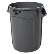 Load image into Gallery viewer, Vented Round Brute Container, 32 gal, Plastic, Gray
