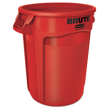 Load image into Gallery viewer, Vented Round Brute Container, 32 gal, Plastic, Red
