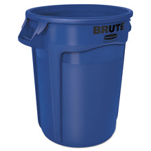 Load image into Gallery viewer, Vented Round Brute Container, 32 gal, Plastic, Blue

