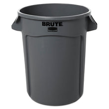 Load image into Gallery viewer, Vented Round Brute Container, 32 gal, Plastic, Gray
