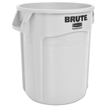 Load image into Gallery viewer, Vented Round Brute Container, 20 gal, Plastic, White

