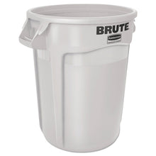 Load image into Gallery viewer, Vented Round Brute Container, 10 gal, Plastic, White
