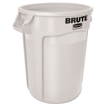 Load image into Gallery viewer, Vented Round Brute Container, 32 gal, Plastic, White
