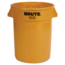 Load image into Gallery viewer, Vented Round Brute Container, 32 gal, Plastic, Yellow
