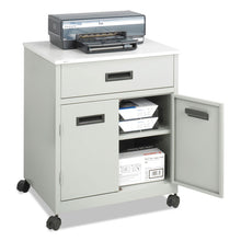 Load image into Gallery viewer, Steel Machine Stand with Pullout Drawer, Engineered Wood, 3 Shelves, 1 Drawer, 25" x 20" x 29.75", Gray

