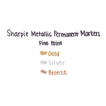 Load image into Gallery viewer, Metallic Fine Point Permanent Markers, Fine Bullet Tip, Gold-Silver-Bronze, 6/Pack
