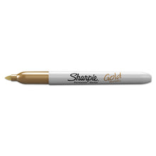 Load image into Gallery viewer, Metallic Fine Point Permanent Markers, Fine Bullet Tip, Gold-Silver-Bronze, 6/Pack
