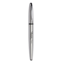 Load image into Gallery viewer, Stainless Steel Porous Point Pen, Stick, Fine 0.5 mm, Black Ink, Brushed Silver Barrel
