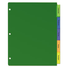 Load image into Gallery viewer, Insertable Big Tab Plastic Dividers, 5-Tab, 11 x 8.5, Assorted, 1 Set

