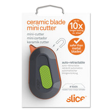 Load image into Gallery viewer, Mini Cutters, Replaceable Double-Sided 1.29" Ceramic Zirconium Oxide Blade, 2.5" Nylon Handle, Gray/Green
