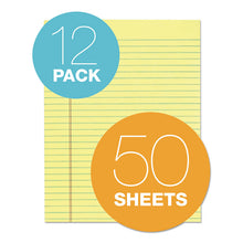 Load image into Gallery viewer, "The Legal Pad" Glue Top Pads, Wide/Legal Rule, (50) Canary Yellow 8.5 x 11 Sheets, 12/Pack
