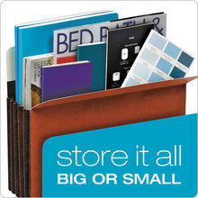 Load image into Gallery viewer, Heavy-Duty File Pockets, 7" Expansion, Legal Size, Redrope, 5/Box
