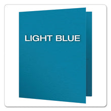 Load image into Gallery viewer, Twin-Pocket Folder with Prong Fasteners, Accommodates (135) 11 x 8.5 Sheets, Light Blue, 25/Box
