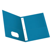 Load image into Gallery viewer, Twin-Pocket Folder with Prong Fasteners, Accommodates (135) 11 x 8.5 Sheets, Light Blue, 25/Box
