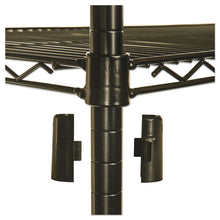 Load image into Gallery viewer, NSF Certified Industrial Four-Shelf Wire Shelving Kit, 36w x 24d x 72h, Black
