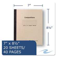 Load image into Gallery viewer, Stitched Cover Composition Book, Wide/Legal Rule, Manila Cover, (20) 8.5 x 7 Sheets

