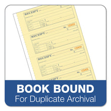 Load image into Gallery viewer, Receipt Book, Three-Part Carbonless, 7.19 x 2.75, 4 Forms/Sheet, 100 Forms Total
