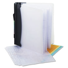 Load image into Gallery viewer, CD/DVD Three-Ring Refillable Binder, Holds 90 Discs, Midnight Blue/Clear
