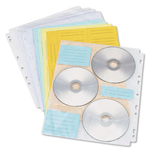 Load image into Gallery viewer, Two-Sided CD/DVD Pages for Three-Ring Binder, 6 Disc Capacity, Clear, 10/Pack
