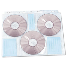 Load image into Gallery viewer, Two-Sided CD/DVD Pages for Three-Ring Binder, 6 Disc Capacity, Clear, 10/Pack
