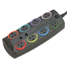 Load image into Gallery viewer, SmartSockets Premium Adapter Model Surge Protector, 8 AC Outlets, 8 ft Cord, 3,090 J, Dark Gray
