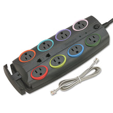 Load image into Gallery viewer, SmartSockets Premium Adapter Model Surge Protector, 8 AC Outlets, 8 ft Cord, 3,090 J, Dark Gray
