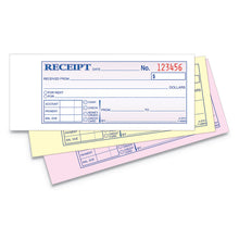 Load image into Gallery viewer, Receipt Book, Three-Part Carbonless, 2.75 x 7.19, 50 Forms Total
