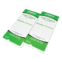 Load image into Gallery viewer, Time Clock Cards for uPunch HN1000/HN3000/HN3600, Two Sides, 7.5 x 3.5, 100/Pack
