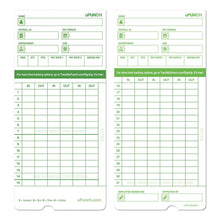 Load image into Gallery viewer, Time Clock Cards for uPunch HN1000/HN3000/HN3600, Two Sides, 7.5 x 3.5, 100/Pack
